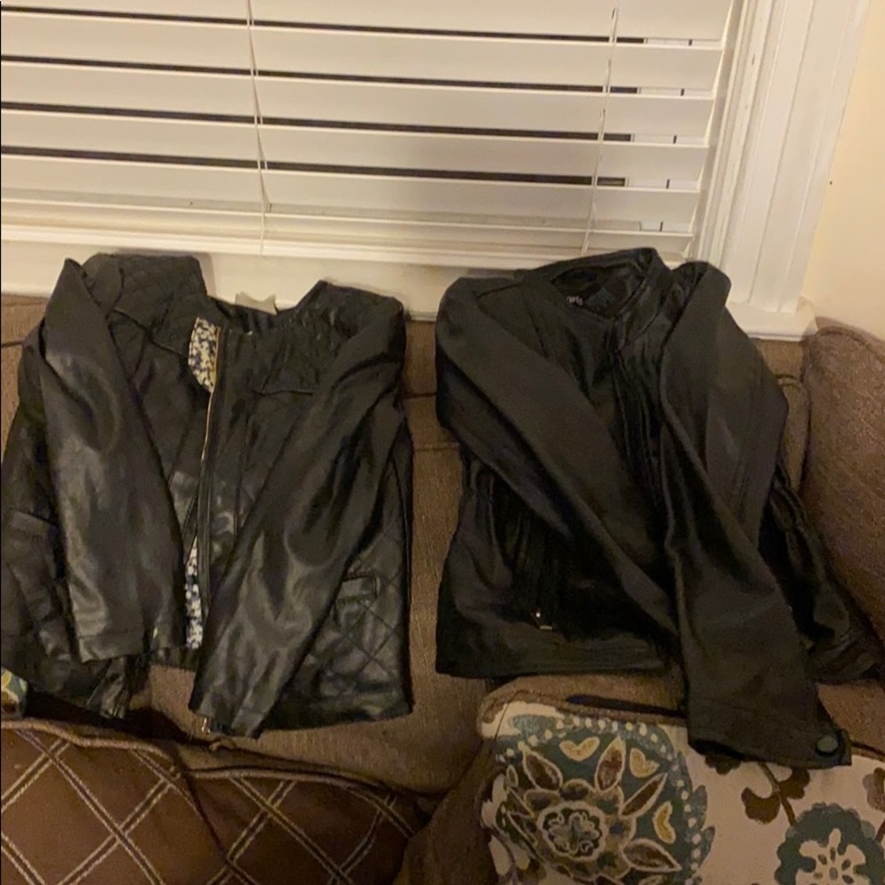 2 Little Girl Faux Leather Jackets